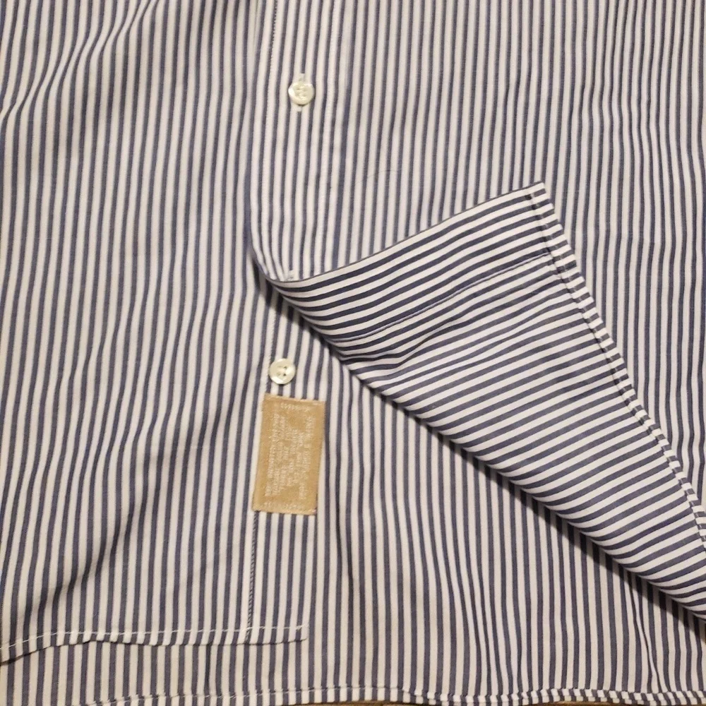 Gitman Mens Dress Up Shirt Stripes Size 35 18 1/2 - Picture 3 of 12